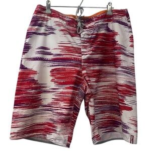 Tommy Bahama Men’s 36 Swim Trunks Red Purple Abstract Board Shorts Relax Fit